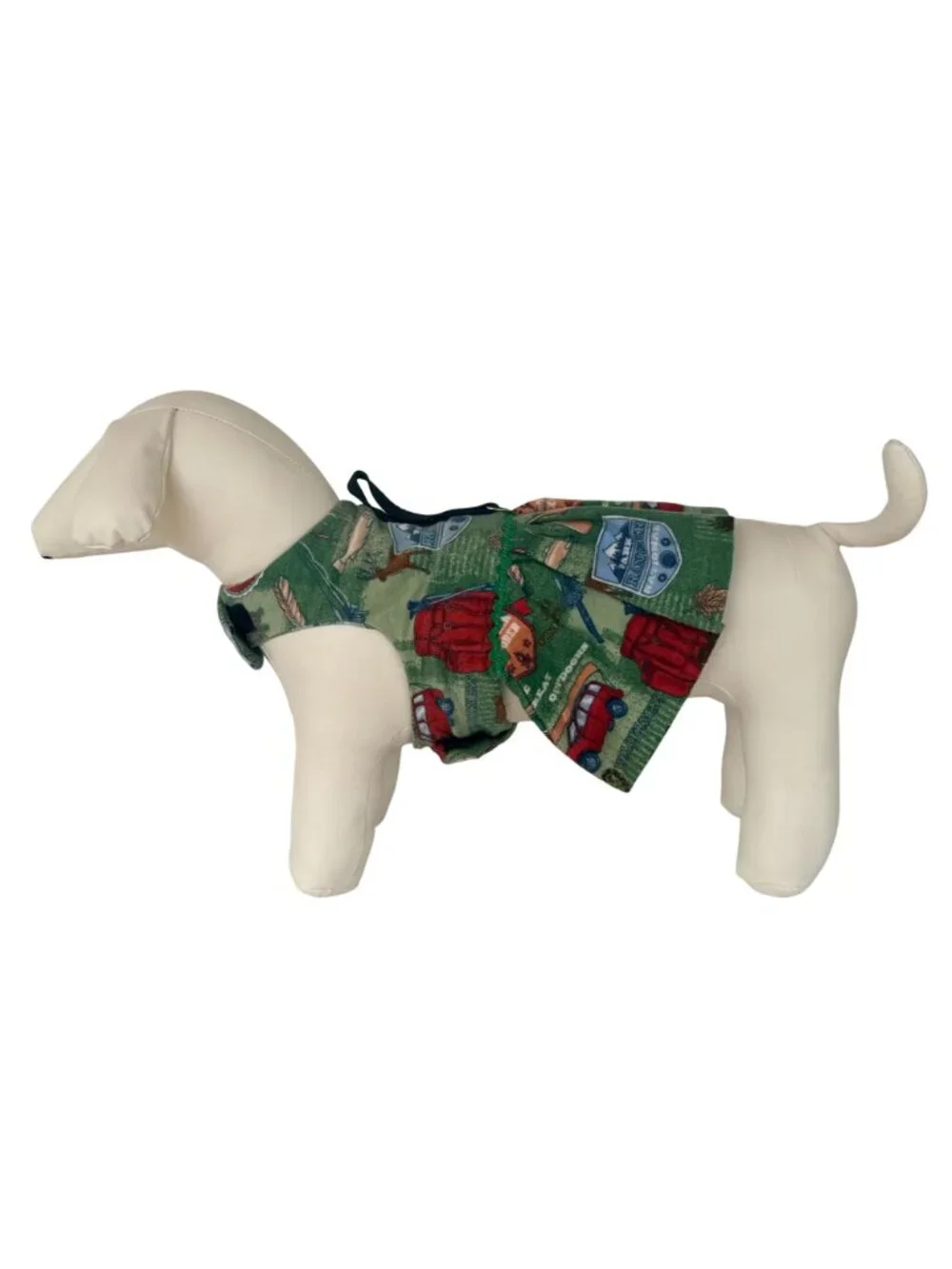 Handmade Small Dog Adjustable Outfit w Harness Camping Outdoor Fishing